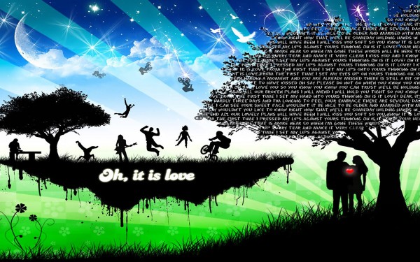 What is love- Silhouette Vector Image